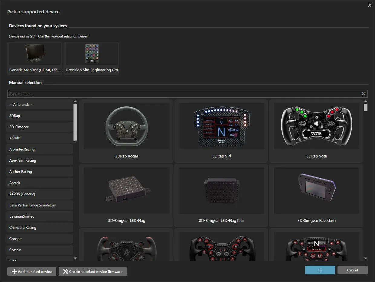 SimHub Devices section showing a Generic Monitor being added for the UXL Dashboard PRO